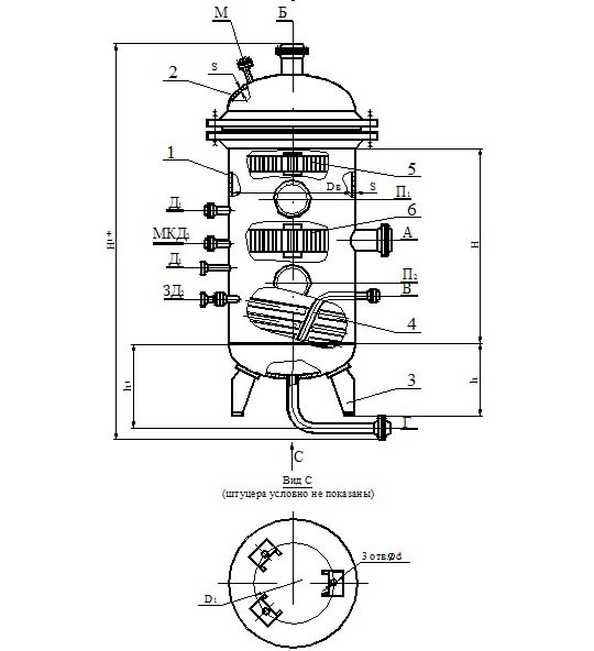 Типовой чертеж газового сепаратора ГС тип 1